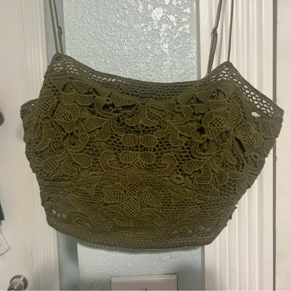 Free People Olive Crochet Bralette